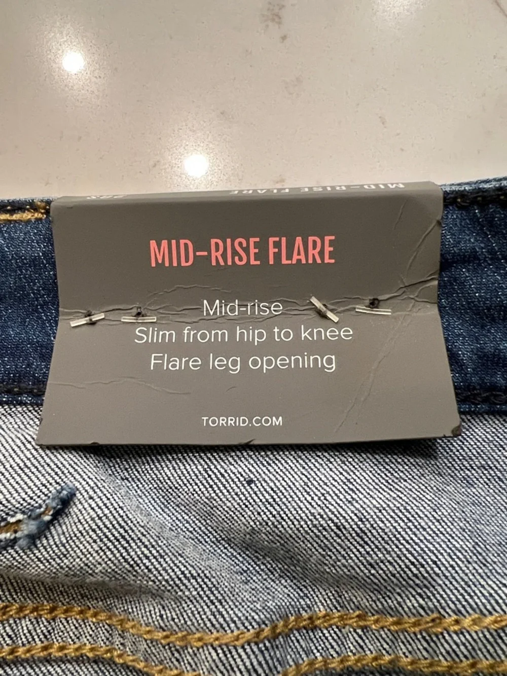 Torrid Mid Rise Flare Jeans Rockstar Dark Wash Button Fly NWT - Picture 8 of 13